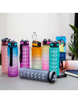 Solara - Motivational Water Bottle, Yellow Blue- 1Liter