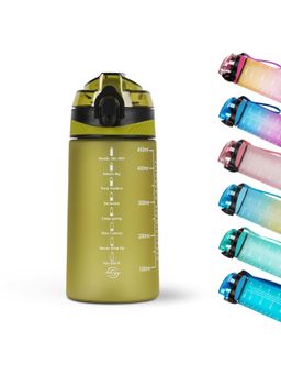 Solara - Motivational Water Bottle, Green Apple- 500ML