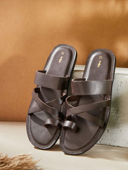 Fabindia - Men Brown Leather Sandals