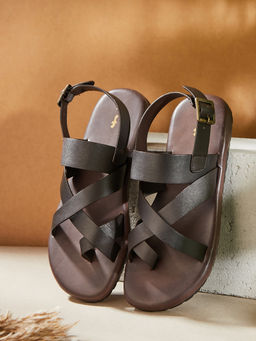 Fabindia - Men Dark Brown Leather Sandals