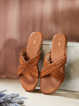 Fabindia - Women Tan Leather Flats