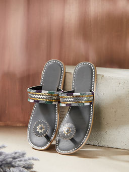 Fabindia - Women Grey Leather Flats