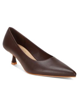 London Rag - Women Brown Pointed Toe Pump Spool Heels