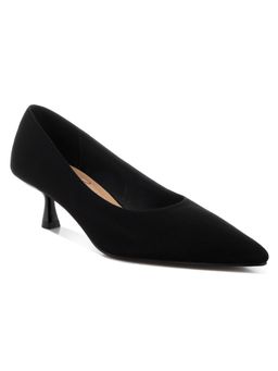 London Rag - Women Black Pointy Toe Kitten Heels