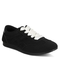 London Rag - Women Black Lace Up Casual Sneakers