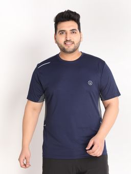 CHKOKKO - Mens Regular Fit Sports T-shirt In Navy Blue