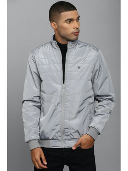 Allen Solly - Men Grey Solid Full Sleeves Casual Jacket