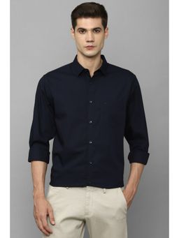 Allen Solly - Men Navy Slim Fit Solid Full Sleeves Casual Shirt