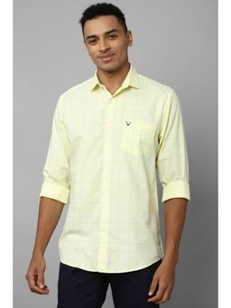 Allen Solly - Men Yellow Slim Fit Check Full Sleeves Casual Shirt
