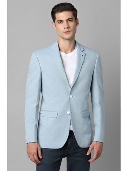 Louis Philippe - Men Blue Slim Fit Textured Casual Blazer