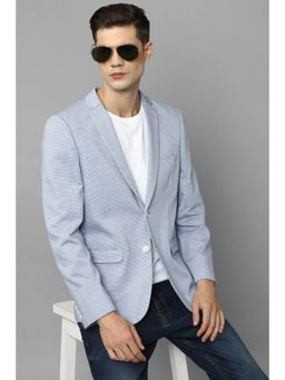 Louis Philippe - Men Blue Super Slim Fit Printed Formal Blazer