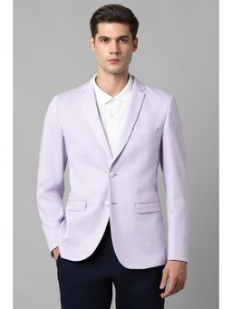 Louis Philippe - Men Purple Super Slim Fit Printed Formal Blazer