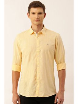 Peter England - Men Yellow Slim Fit Casual Shirt