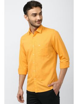 Peter England - Men Orange Slim Fit Casual Shirt