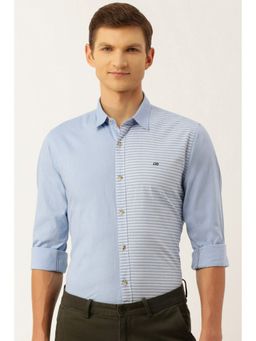 Peter England - Men Blue Slim Fit Casual Shirt