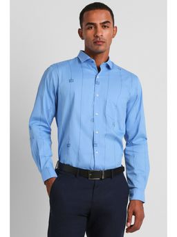 Peter England - Men Blue Slim Fit Half Sleeves Formal Shirt