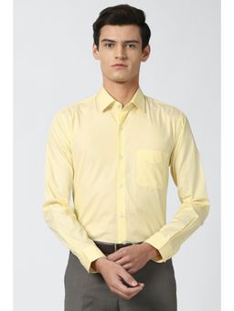 Peter England - Men Yellow Slim Fit Full Sleeves Formal Shirt