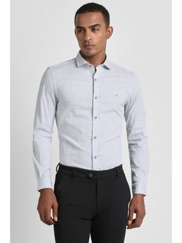 Peter England - Men Grey Super Slim Fit Full Sleeves Formal Shirt