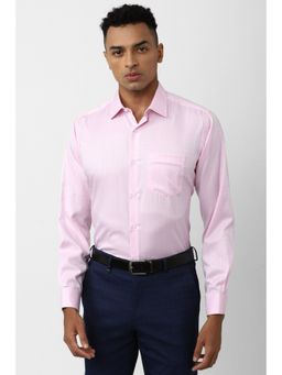 Van Heusen - Men Pink Regular Fit Check Full Sleeves Formal Shirt