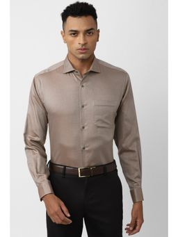 Van Heusen - Men Brown Regular Fit Printed Full Sleeves Formal Shirt