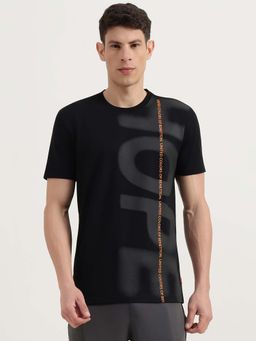 United Colors of Benetton - Men Black Pure Cotton Relaxed Fit T-Shirt