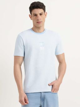 United Colors of Benetton - Men Blue Pure Cotton Relaxed Fit T-Shirt