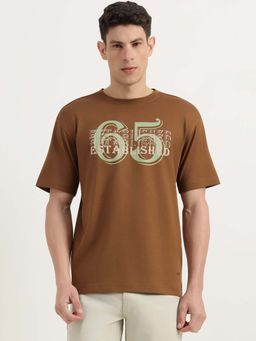 United Colors of Benetton - Men Brown Pure Cotton Boxy Fit T-Shirt