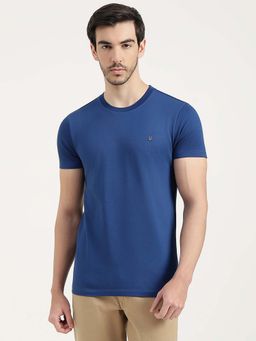 United Colors of Benetton - Men Blue Pure Cotton Regular Fit T-Shirt