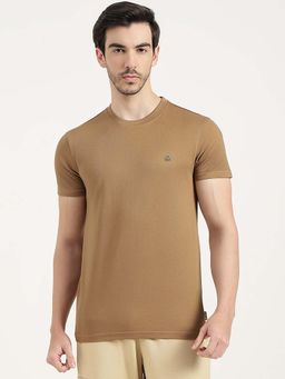 United Colors of Benetton - Men Brown Pure Cotton Regular Fit T-Shirt