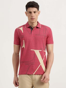 United Colors of Benetton - Men Red Cotton Blend Regular Fit Polo T-Shirt