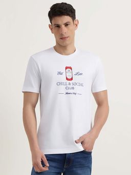 United Colors of Benetton - Men White Pure Cotton Relaxed Fit T-Shirt