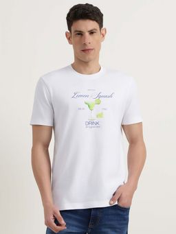 United Colors of Benetton - Men White Pure Cotton Relaxed Fit T-Shirt