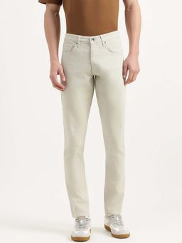 United Colors of Benetton - Men Off White Cotton Blend Skinny Fit Jeans