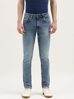 United Colors of Benetton - Men Blue Cotton/Elastane Skinny Fit Jeans