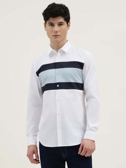 United Colors of Benetton - Men White Cotton Blend Slim Fit Shirt