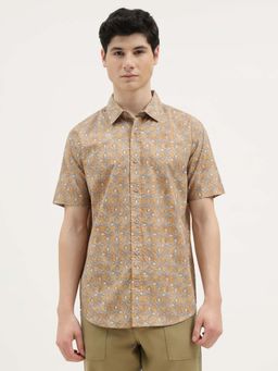 United Colors of Benetton - Men Brown Pure Cotton Relaxed Fit Shirt
