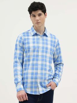 United Colors of Benetton - Men Blue Pure Cotton Relaxed Fit Shirt