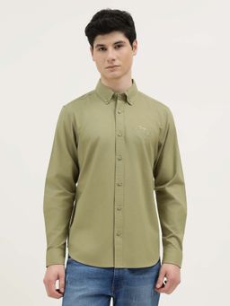 United Colors of Benetton - Men Green Pure Cotton Regular Fit Shirt