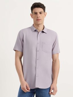 United Colors of Benetton - Men Purple Tencel Regular Fit Shirt