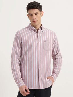United Colors of Benetton - Men Mauve Pure Cotton Regular Fit Shirt