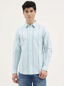 United Colors of Benetton - Men Blue Pure Cotton Regular Fit Shirt