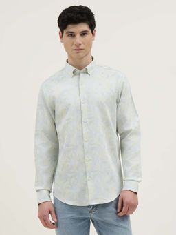 United Colors of Benetton - Men Green Pure Cotton Regular Fit Shirt