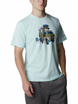 Columbia - Mens Green Omni-Wick Men's Sun Trek Short Sleeve Graphic Tshirt