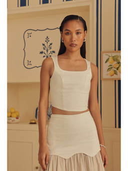 Sage By Mala - White Marinera Crop Top