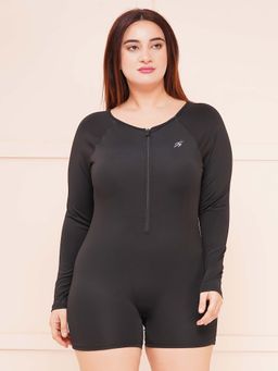 Keepfit - Women's Plus Size Swimming Front Zipper Swimsuit