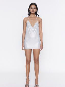 Deme - Shimmer Short Tie Up Dress