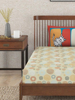 Fabindia - Cotton Printed Natkhat Single Bedsheet with Pillow Covers (Single)