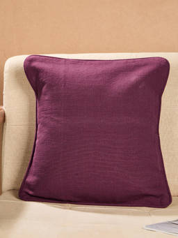 Fabindia - Purple Cotton Woven Cushion Cover