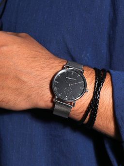 Joker and Witch - Joker & Witch Black Phantom Silver Watch With Bracelet Stack (Set of 2)