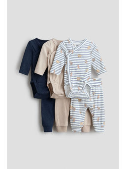 H&M - Kids Multi-Color 6-Piece Bodysuit & Trousers Set